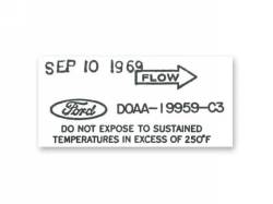 1970 Mustang Air Conditioner Dryer Decal