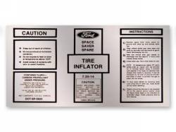 1969 Mustang  Space Saver Inflator Bottle Decal