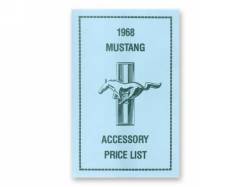 1968 Mustang Accessory Price List