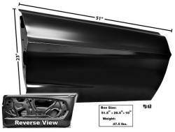 67 - 68 Mustang RH Door Shell, Custom, No Holes