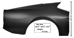71 - 73 Mustang Fastback Right Hand Full Quarter Panels, No Holes