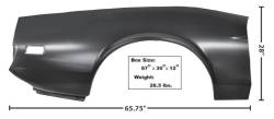 Quarter Panel - Complete - Dynacorn | Mustang Parts - 71 - 73 Mustang Right Full Quarter Panel, Convertible