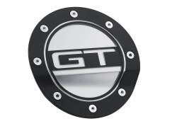 Fuel System - Caps & Doors - Drake Muscle Cars - 15 - 20 Mustang GT Black/Silver Fuel Door