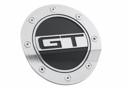 15 - 19 Mustang GT Silver/Black Fuel Door