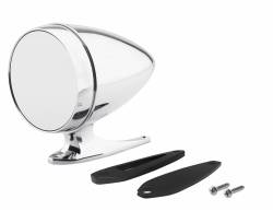 1964 - 1968 Mustang Chrome Bullet Mirror, LH with Long Base Standard Glass