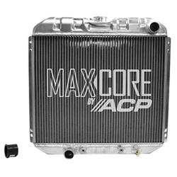 All Classic Parts - 69 - 70 Mustang V8 302/351 without AC (6 Cyl 250) Aluminum MaxCore Radiator (OE Style 3 Row Plus) - Image 1