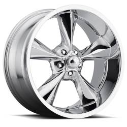 64 - 73 Mustang Old School Chrome Wheel 15 X 7 , 4.00" bs, Set of 4