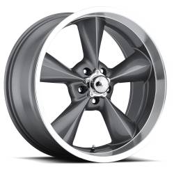 Voxx - 64 - 73 Mustang Old School Gun Metal Machined Lip Wheel 15 X 7 , 4.00" bs, Set of 4 - Image 1