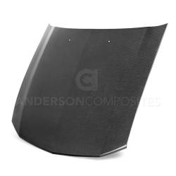Hood - Reproduction - Anderson Composites Mustang Parts - 2005 - 2009 MUSTANG TYPE-OE Carbon Fiber Hood