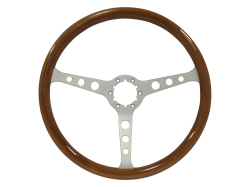 64 - 73 Mustang 15" Volante 6 Bolt STEERING WHEEL KIT, Wood Brushed