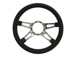 64 - 73 Mustang 14" Volante 9 Bolt STEERING WHEEL KIT, GT, 4 Slotted Spokes