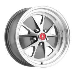 64 - 73 Mustang 17 x 8 Styled Alloy Wheel - Charcoal / Machined