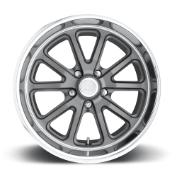 US Mag Wheels - 65 - 73 Mustang Rambler 1 Piece Textured Gray w/ Diamond Cut Lip 17x8 Wheel - Image 3