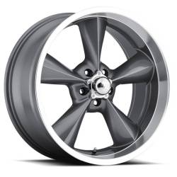 Voxx - 64 - 73 Mustang Old School Gun Metal Machined Lip Wheel 15 X 7 , 4.00" bs, EACH - Image 1