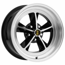 69 - 73 Mustang 15 x 7 Legendary GT9 Alloy Wheel, 5 on 4.5 BP, 4.25 BS, Gloss Black / Machined