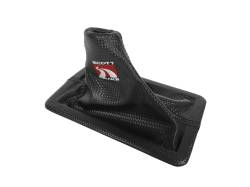 Shifter - Components - Drake Muscle Cars - 05 - 09 Mustang CF Style Shift Boot with Scott Drake Logo