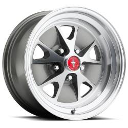 Legendary Wheel Co. - 65 - 67 Mustang 15 x 7 Styled Alloy Wheel, Charcoal / Machined - Image 1