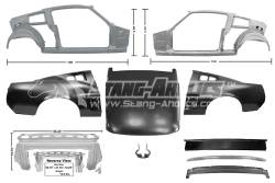 67 Mustang Coupe to Fastback Sheet Metal Conversion Kit w/Fiberglass Decklid