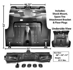 Trunk Area - Rear Shock & Transition Pans - Dynacorn | Mustang Parts - 71 - 73 Mustang Fastback Trunk Floor Complete Dynacorn Sheet Metal Assembly