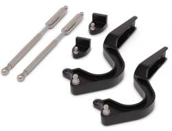 65 - 68 Mustang Coupe Billet Trunk Hinge Arm w/SS Strut, Matte Black Fusioncoat