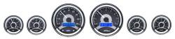 Dakota Digital Gauges & Accessories - 64 - 66 Mustang Six Gauge Round, Analog VHX Instrument, Black Alloy Gauge Face - Image 1