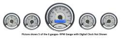 Dakota Digital Gauges & Accessories - 64 - 66 Mustang Six Gauge Round, Analog VHX Instrument, Silver Alloy Gauge Face - Image 1