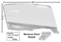 65 - 66 Mustang Door Window Clear Glass with Frame, Fastback, LH