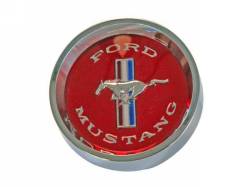 1965 - 1966 Mustang  Styled Steel Hubcaps (Red Fits S/S Plastic Hub Cap