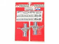 65-66 Mustang Fastback Emblem Kit (6 Cylinder)