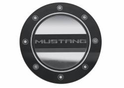 Drake Muscle Cars - 15 - 19 Mustang "Mustang" Black/Silver Fuel Door - Image 2