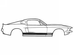 Scott Drake - 66-68 Mustang Shelby GT350 Stripe Kit (Black) - Image 1