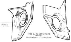 RetroSound - 64-66 Mustang Coupe & Fastback Kick Panels (Black) - Image 2