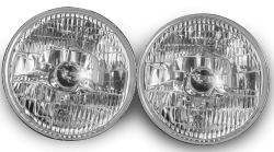 Stang-Aholics - 65 - 68, 70 - 73 Classic Mustang 7" OE7 Round Chrome Projector Headlight - Image 1