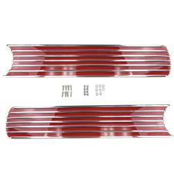 65-66 Mustang Tail Light Panels with Finned Accent Grilles