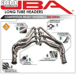 JBA Headers - 64-73 Mustang 260-351W JBA Long Tube Headers, Silver Ceramic, Mustang II IFS - Image 2