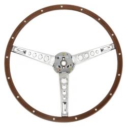 All Classic Parts - 65-66 Mustang Steering Wheel, Woodgrain Assembly (Includes Horn Ring, Collar & Hardware) - NO HORN CAP - Image 2