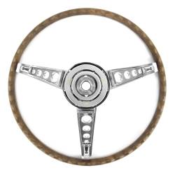 All Classic Parts - 67 Mustang Steering Wheel, Woodgrain Assembly (Includes Horn Ring, Collar & Hardware) - NO HORN CAP - Image 3