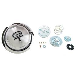 67 Mustang Pop-Open Gas Cap (Includes Twist Cap & Hardware) w/ Black GT Emblem