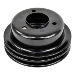 65-67 Mustang Crankshaft Pulley 289, Black (6 21/32" OD, Double Groove - 3/8" & 3/8")