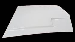 Side View of 69-70 Mustang Fiberglass Hood with Dual Scoops