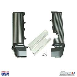 2005 - 2010 Finned Fuel Rail Covers, Black W/ Gunmetal Fins