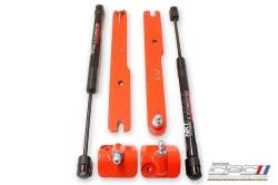 NXT-GENERATION - 2011 - 2014 Mustang V6/Gt Gas Strut Hood Lift Kit Competition Orange - Image 2