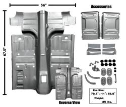 69 - 70 Mustang Coupe or Fastback Floor Pan for 1 inch Mini Tub