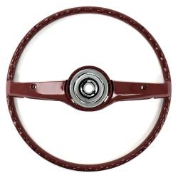 All Classic Parts - 1968 Mustang 2-Spoke Deluxe Woodgrain Steering Wheel, Red - Image 4