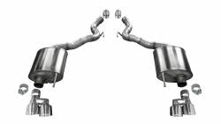 Corsa Performance Exhaust - 18-20 Mustang GT Convertible 3" Sport Exhaust System, Axle-Back, 4" Polished Tips - Image 1