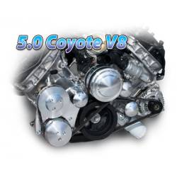 5.0 Coyote Engine Swap March Front Drive Kit with Power Steering and A/C Compressor