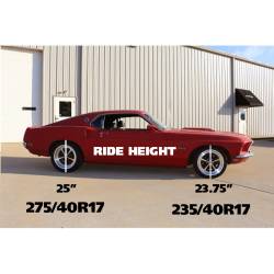 Ridtech Street Grip Suspension System- Shows Ride Height installed on a 69 Mustang