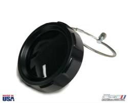 Fuel System - Caps & Doors - California Pony Cars - 1966 Mustang Gt350 Style Gas Cap, Restomod Black Finish, Vented W/ Security Cable