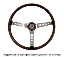 Scott Drake - 65 - 73 Shelby Walnut Wood Rim Steering Wheel, 3 Spoke - Image 1