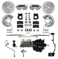 67 - 69 Mustang Power Front Disc Brake Conv Kit, Manual Trans, W/Drilled and Slotted Rotors